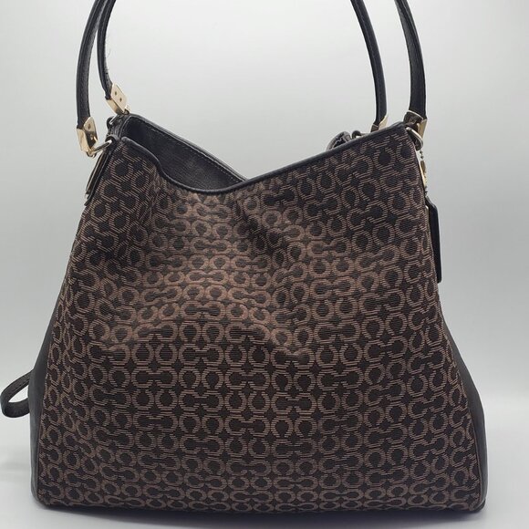 Women's Hallie Signature C fabric and Leather Shoulder Bag - Picture 6 of 11